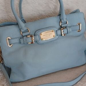 Michael Kors Light Blue Leather Tote Bag-HB267